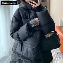 퀸앤조이 가볍지만 따뜻한 하프후드 다운 패딩***판매자 퀸앤조이***