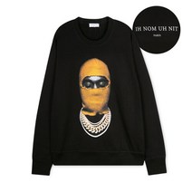 이놈어닛 남성 마스크 프린트 블랙 맨투맨 NUW20212 009