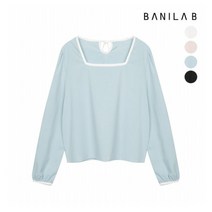 [바닐라비] 여성 스퀘어넥 퍼프 라인 배색 블라우스