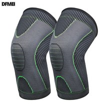 wanghuan스포츠 나일론 무릎 패드 실리콘 미끄럼 방지 통기성 니트 무릎 배드민턴 러닝 피트니스 무릎 패드 야외 등산, 블랙 싱글 XXL