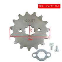 자전거 스프로킷 오토바이 스프라켓 420 17mm 10-19t 50 70 110 125 140 먼지 구덩이 스쿠터 용 리테이너 플레이트 로커가있는 전면 엔진, 15톤