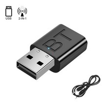 블루투스 동글 무선 블루투스 호환 5.0 USB 수신기 송신기 3.5mm 잭 AUX 오디오 동글 어댑터 자동차 노트북 컨트롤러 TV 용, [01] 블루투스 v50, [02] 2 in 1