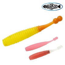 마리수 국내산 수제웜 연어알꼬리 그럽웜 10개입 광어 우럭 송어 루어낚시 채비 소프트웜, 오렌지꼬리, 파이어