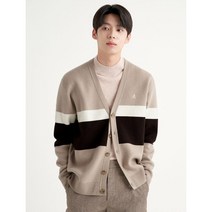 [빈폴] 베이지 울 컬러 블록 카디건 (BC285AA14A)