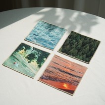 포토 패브릭 코스터 컵받침, 숲