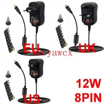 12v어댑터 24v어댑터 아답터 AC100-240V 변환기 DC 3V 4.5V 5V 6V 9V 12V 1A 1000mA 가변 전원 어댑터 스위, 01 US  plug