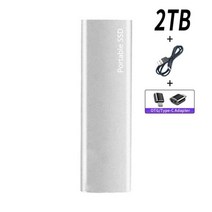 멀티 도킹 메모리 허브 SSD 스테이션 1TB 휴대용 고속 외장 솔리드 스테이트 드라이브 500GB 모바일 저장 장치 노트북 마이크로 컴퓨터 용 USB 31 하드, Silver 2TB