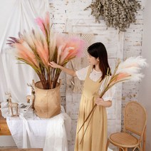 갈대 조화 생화같은 팜파스 그라스 핑크뮬리 인테리어 소품 인조 나무, 갈대조화 100cm - 퍼플