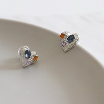 dd49 하트 젬스톤 귀걸이&귀찌 2type