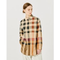 22SS [가을추천]브라운 체크 면 긴팔셔츠 DLSH2BE38W3