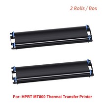 실용적인 스캐너 HPRT 2/4/6/10 롤 열 전송 리본 RFID Funtion MT800 휴대용 A4 열전달 프린터, [01] 2PCS Ribbon, 01 2PCS Ribbon