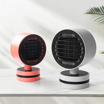 마카롱 미니 온풍기 휴대용 캠핑 탁상 열풍기 온풍기 팬히터 어댑터 포함, 블랙