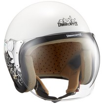 댐 트랙스 (DAMMTRAX) 오토바이 헬멧 제트 CARINA P.WHITE-CAT 여성 무료 (57 ~ 58cm)