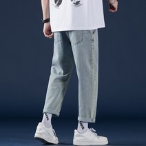 남자 연청바지 통 청바지 8부 흑청바지 K2030211