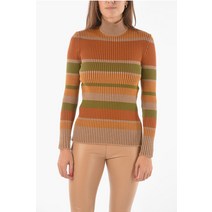 Alberta Ferretti TURTLENECK UNBALANCED 스트라이프 RIBBED 스웨터 A093666001100