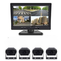 탑차 전후방 측면 카메라 블랙박스 카메라4 분할화면4, 7인치 4분할 음성제어+128G카드 1080P