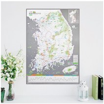 우리나라 3000 명산지도 + 핀스티커 - 한국100대명산 백두대간 트래킹 등산지도 대한민국 지도, 나우맵