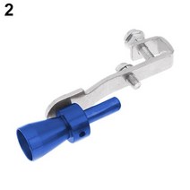 일반 모터 터보 소음기 배기 파이프 배기 밸브 시뮬레이터 휘슬 자동차 수정 장치 243, 블루 엘