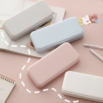 필통 사각필통 연필통 개학용품 신학기 학생필통 학용품 단체선물 답례품 대용량 무지필통 마카롱, 심플 플라스틱 필통_블루