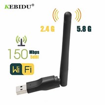 (에서 선박 us) kebidu USB 어댑터 2.0 150Mbps 무선 네트워크 카드 2.4GHz 안테나 칩셋 Ralink MT-7601 PC, 01 2db