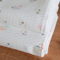 1/4 사이즈 방수 원단 오가닉 누빔 부엉이 2종, 블루