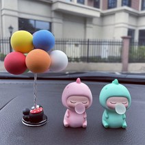 디아픽 2세트 홈 차량 인테리어 미니 장식 공룡 인형, B세트:공룡2색+풍선