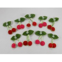 문구랑만들기랑 완성리본 꼬마리본 미니리본 장식리본 장식타이 인형리본 18종, 1봉, 장식열매245 2색종