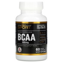 캘리포니아 골드 뉴트리션 BCAA AjiPure 분지쇄아미노산 500mg 식물성 캡슐 60정