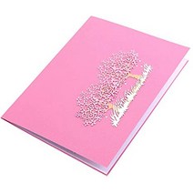사쿠라 팝업 카드 3D 카드 기념일 카드 봄 날 카드 팝업 생일 카드 모든 경우에 선물, 하나, 분홍