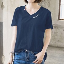 이노뱅크 ZHA240 여성 데일리 V넥 캐주얼 티셔츠 반팔&긴팔