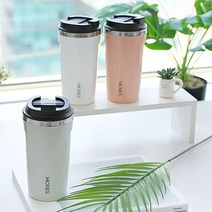 입구넓은 새지않는 세척편한 경량 냉온 뚜껑있는 사무실 큰 텀블러, 화이트