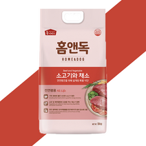 CA 제일사료 톰독 5kg 개 강아지 사료, 홈앤독 소고기 채소 5kg