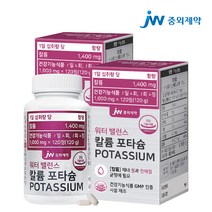 JW중외제약 워터 밸런스 칼륨 포타슘 POTASSIUM, 2개, 120정