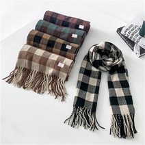 요조 바셀르 타탄 체크 남녀공용 머플러