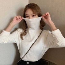 컬러 기모 폴라 티 여자 2 0대 3 터틀넥 목 셔츠 J1p 겨울 상의 예쁜 베이직 패션 아이템 여성 데일리