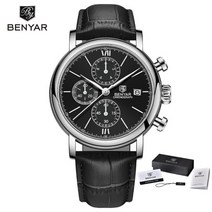 BENYAR 남자손목시계 쿼츠 스포츠 남성시계 브랜드 파일럿시계 크로노그래프 50M 방수