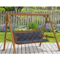 라탄 나무 그네 야외 원목 흔들 의자 정원 전원주택 놀이터 해먹 3 크기 스윙 교수형 쿠션 벤치 매트 가구 세트, 150 x 100cm c1