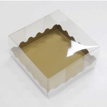 천운패키지 타르트박스PET(골드받침)SET 135x135x70mm 1묶음(25개)