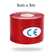 WorthWhile Kinesiology Tape 운동 회복 탄성 테이프 Kneepad 근육 통증 릴리프 무릎 패드 체육관 피트니스 붕대 지원, 09 5X500 Red