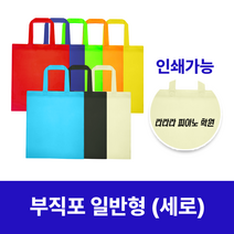 인쇄 가능 세로형 부직포가방 보조가방 시장바구니 학원가방, 그린, 1개