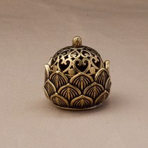 중식화구 중화렌지 1Pc 중국 스타일 골동품 합금 뚜껑 아로마 스토브 더블 드래곤 향 버너 불교 홈 용품, 04 Lotus