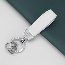 카스타 자동차 스마트 키케이스 TPU 키홀더 키커버 가죽스트랩 키링 코란도 코란도C 스포츠 렉스턴W 코란도 투리스모, (추가상품) 스트랩, 아이보리-실버라인