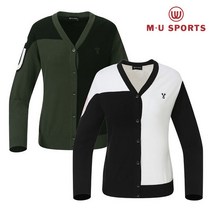 엠유스포츠 여성 배색 로고 가디건 MU21722NC11