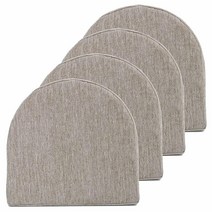 Sweet Home Collection 의자 쿠션 100% 고밀도 메모리 폼 패드 U자형 43.2 x 40.6cm17 16인치 미끄럼 방지 고무 뒷좌석 커버 4개1팩 네이비 블루, Taupe