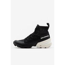 MM6 메종마젤라 살로몬 여성 크로스 하이 스니커즈 인 마그네트 블랙 바닐라