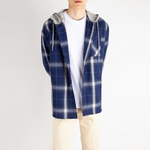 스타일에스 GC 남자 빅사이즈 오버핏 후드 체크 셔츠 3XL
