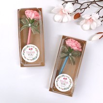 핑크캔디 1+1 카네이션 비누꽃볼펜 (케이스포함), 비누꽃 1+1 (핑크+핑크) 케이스