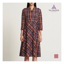 [올리비아로렌] [비비올리비아] 체크 랩 롱 원피스_VVCOAWF8131