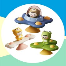 파키즈 흡착 회전 딸랑이 스피너 3종세트 아기 유아 치발기 국민 신생아장난감 아기선물, 파키즈 귀여운친구들