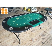 포커 테이블 홈파티 매트 홀덤다이 카드게임 게임판, 녹색 숫자 및 체크 인쇄 포함